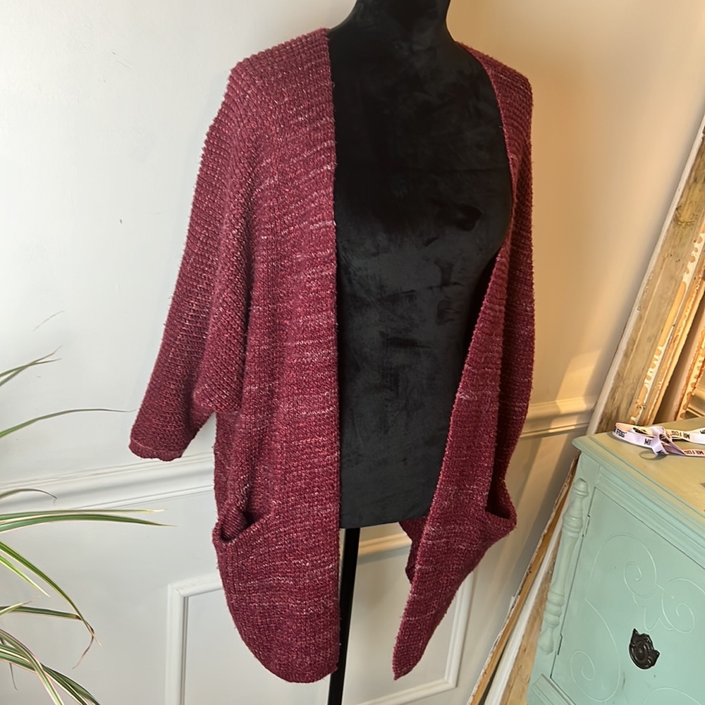 Maroon Heather Cardigan